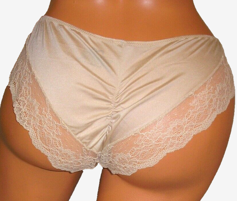 Panties Lingerie Maidenform Scrunchback Beige Tanga Sz 8 XL Adult Gift