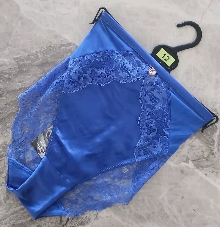 M&S Rosie For Autograph Silk & Lace High Waisted High Leg Knickers – Size 12