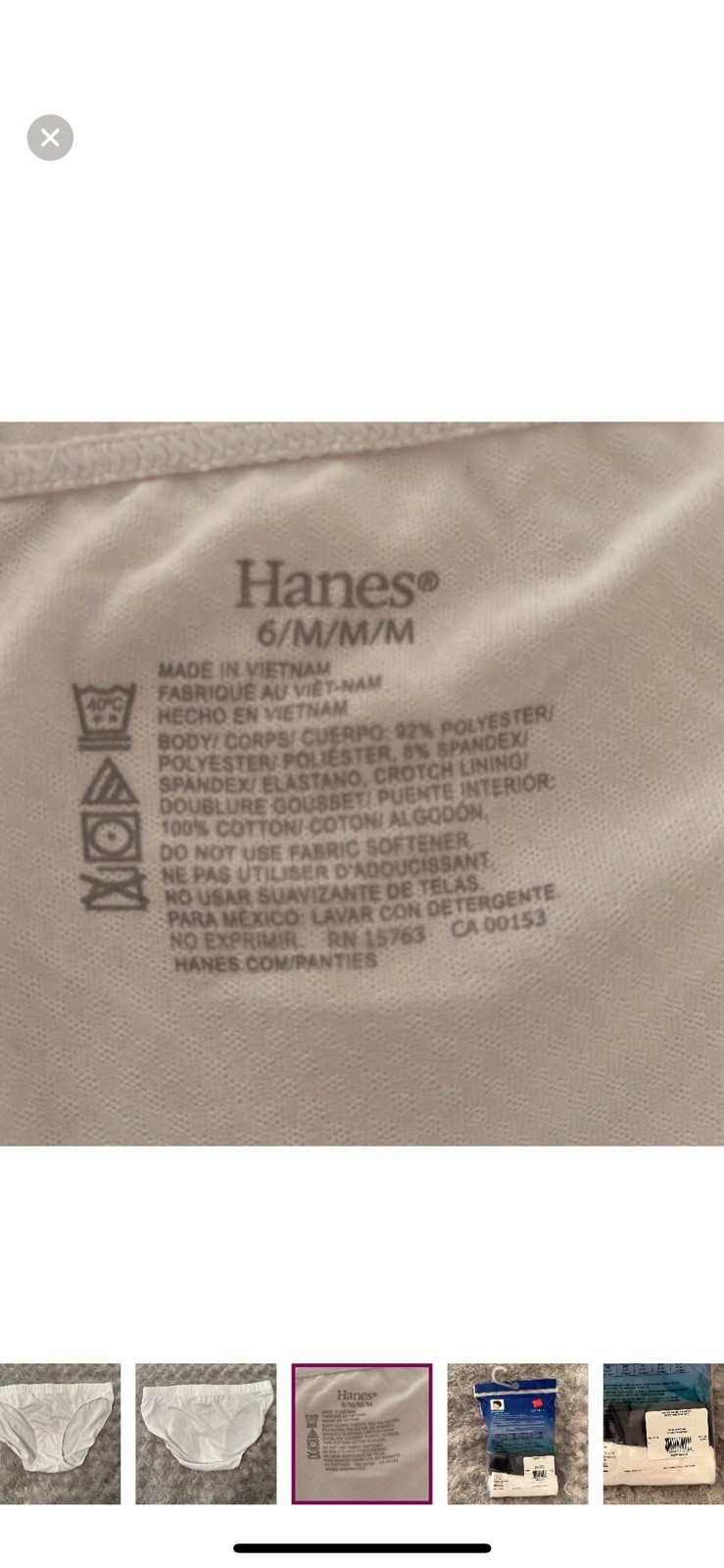 Hanes Ultimate Breathable Comfort Hipsters 5 Pairs M/6 NWT