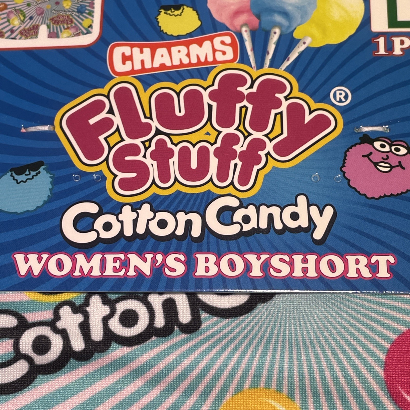 CHARMS Fluffy Stuff Cotton Candy Women’s Boy Short Sz L 30-32 New