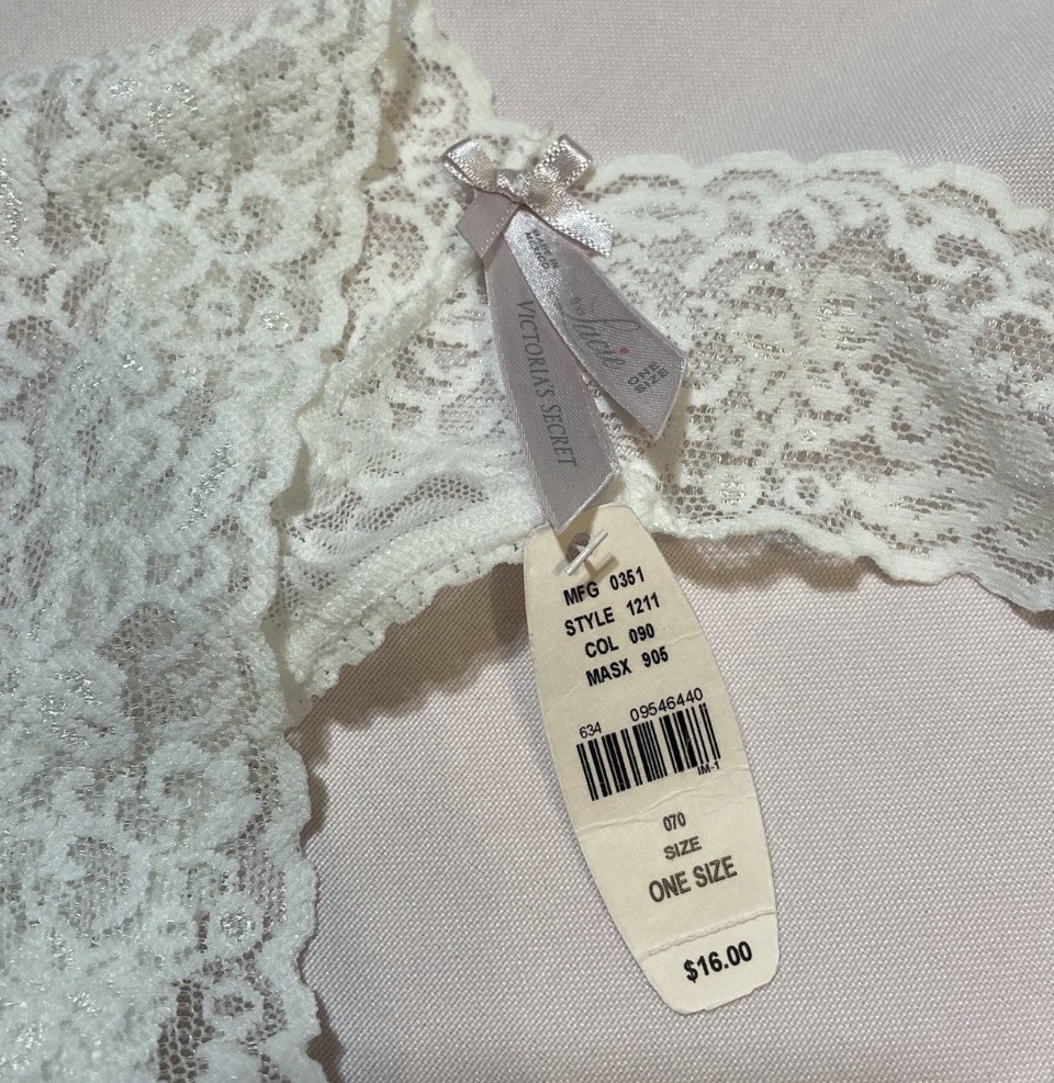 Victorias Secret Bride Lacie Thong White One Size
