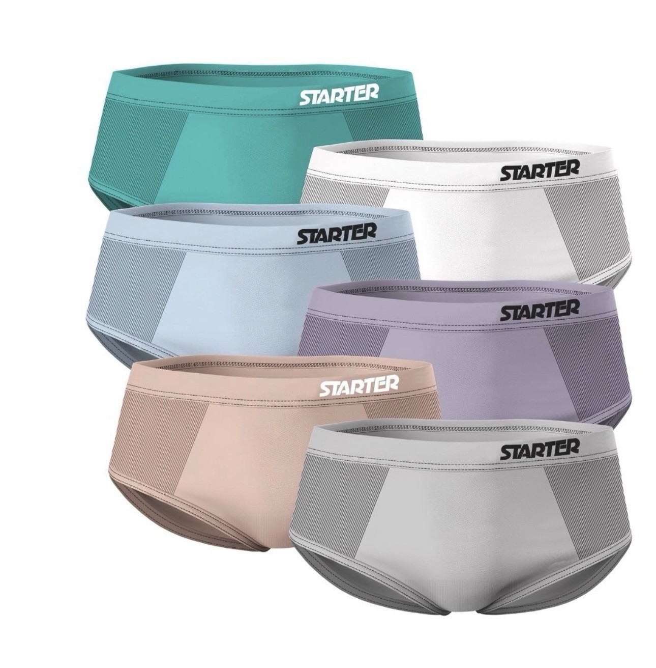 Starter 6 Pack Ladies Seamless Briefs Size Small Assorted Colors Intimates