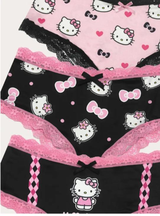 Sanrioom & Hello Kitty Collaboration Cute Cartoon Kawaii Pink Brief Panty L 3 pk