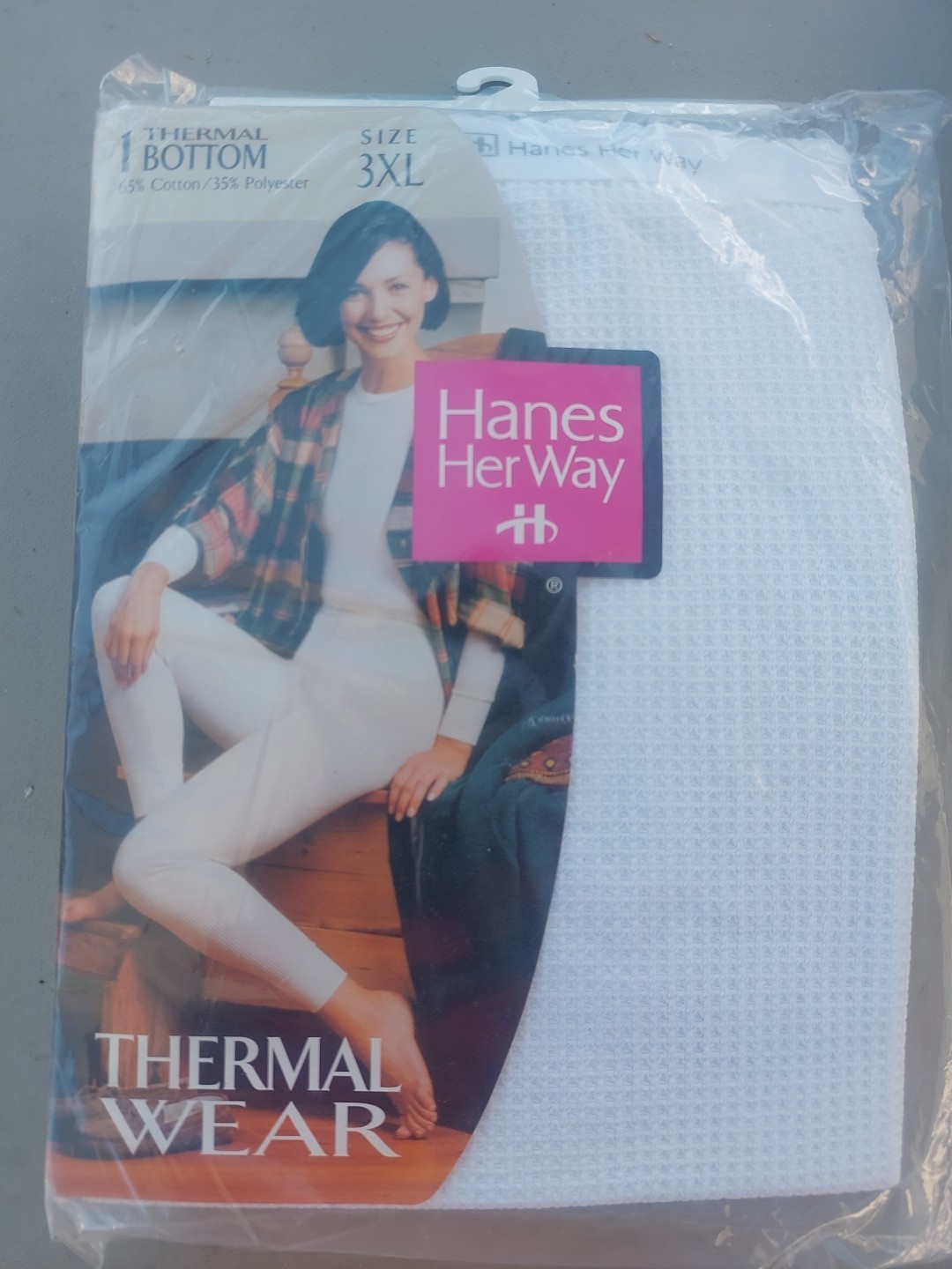 Vintage 1997 Hanes Her Way Thermal Bottom 3XL New