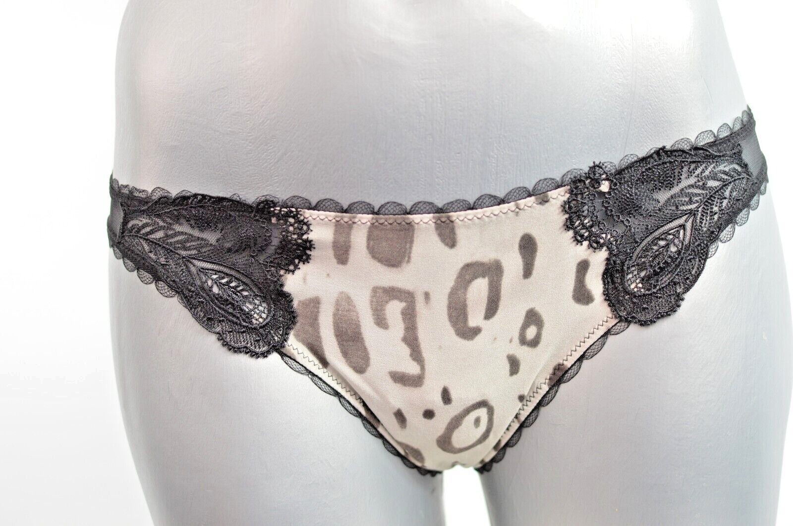 LA PERLA lingerie slip thong with leopard print with lace 014