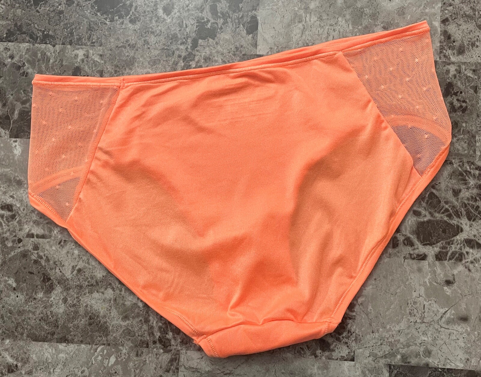 NWT VICTORIA’S SECRET FABULOUS L PEACH MESH SATINY SMOOTH RARE HIPHUGGER PANTIES