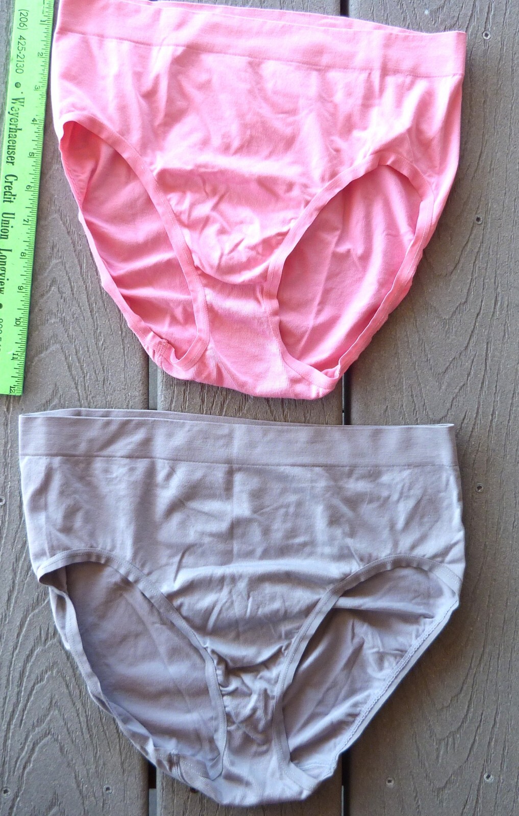 Fruit of the Loom~ Brief Panties 1 Gray & 1 Pink Nylon & Spandex Women 9