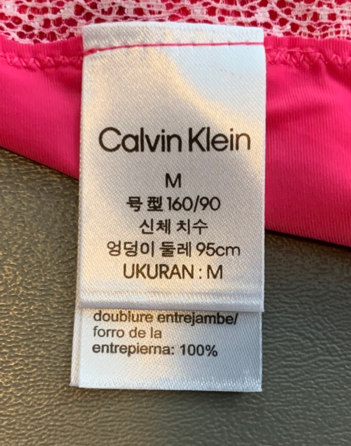 Calvin Klein Women’s Lace Waist Thong Panty Underwear, Pink, Medium