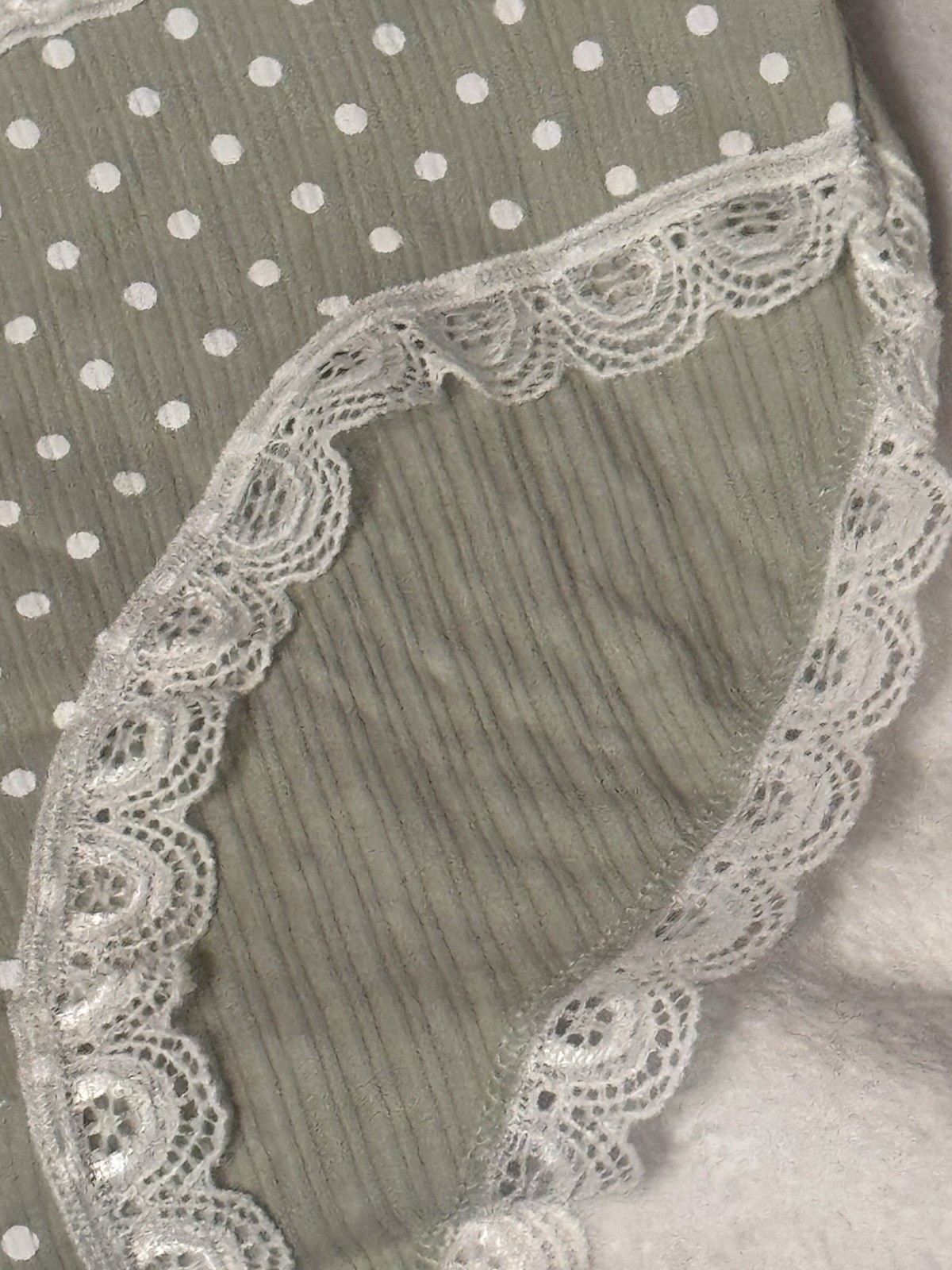 BND 2 – New Panmanni Sage Green Polka Dot Lace Trim Hipster Panties XL NWT Sexy