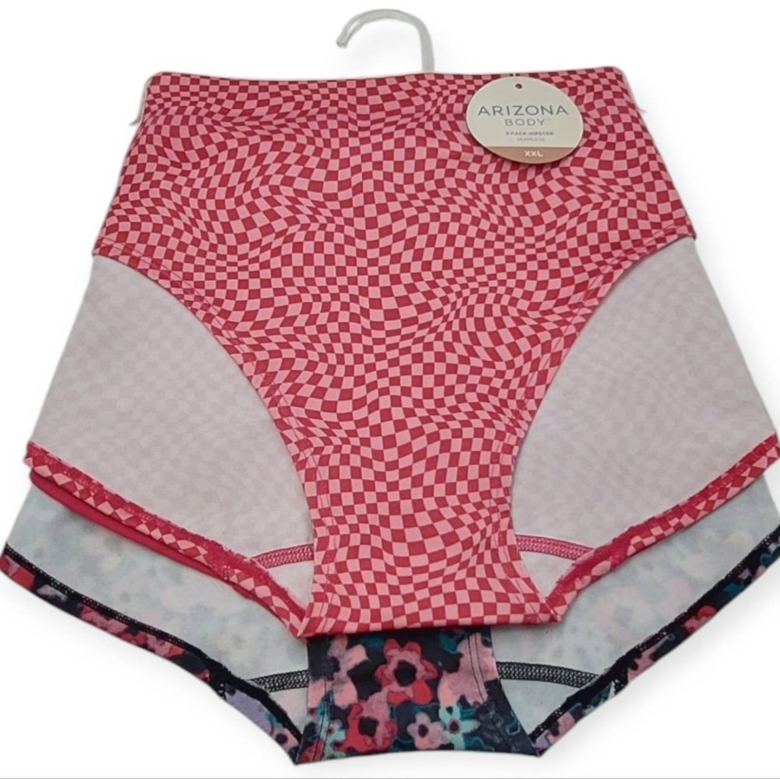 Arizona Body 3 Pack Hipster Panty Women’s Size XXL Panties Pink Floral