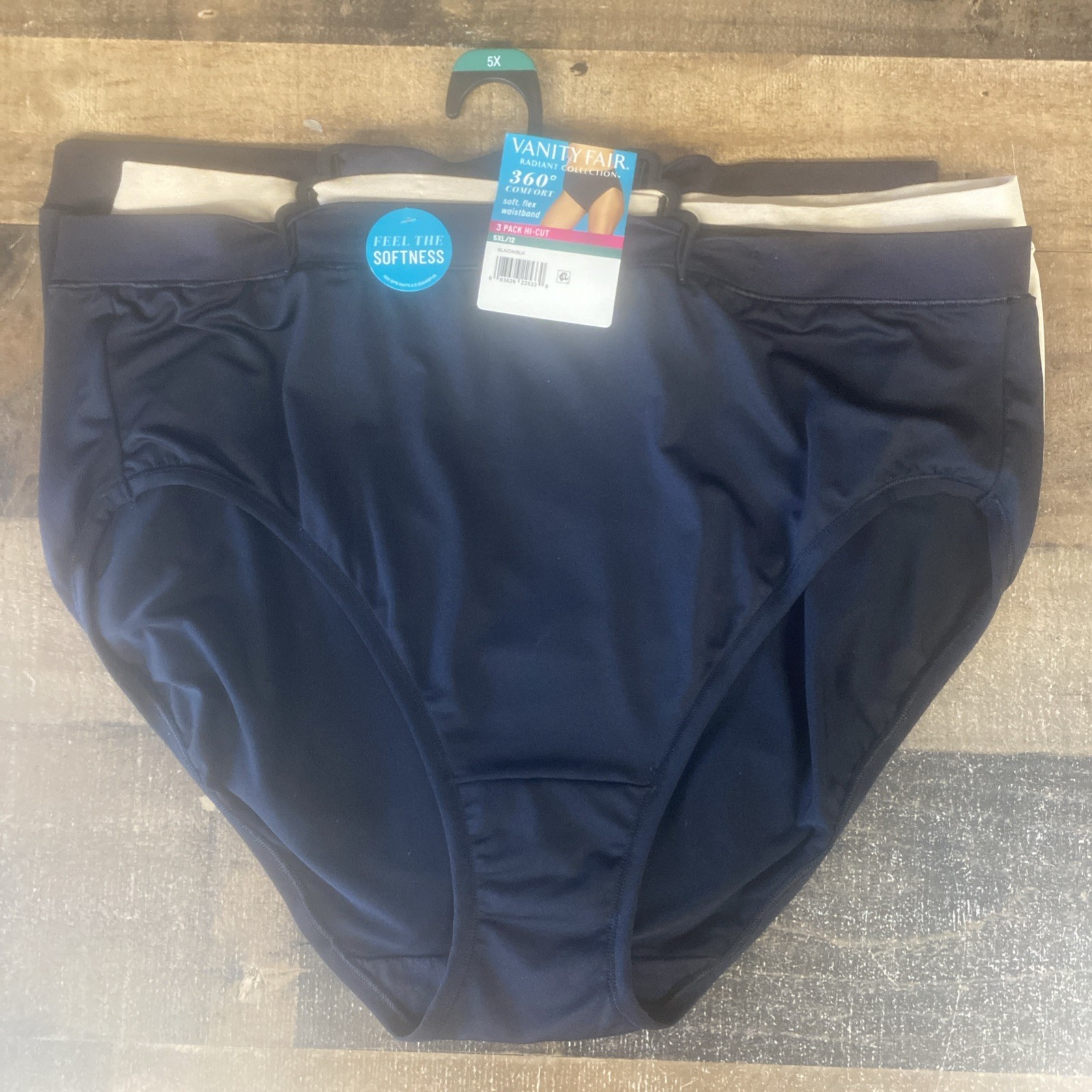 VANITY FAIR Radiant Women’s 3-Pk 5XL/12 Hi-Cut Briefs 360 Comfort Soft Flex NWT