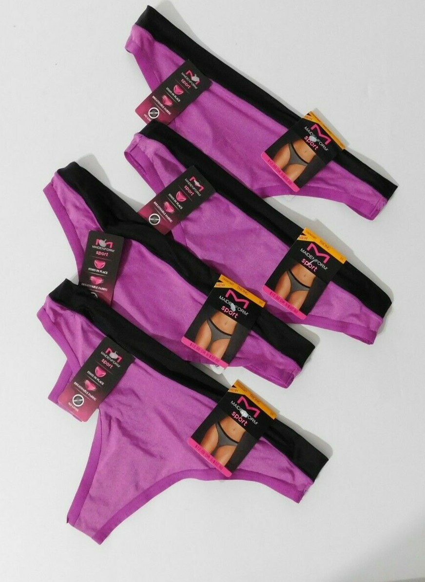 Maidenform Ladies Lot of 4 Sport Thong Size SMALL 5 Heather Purple NEW eBay