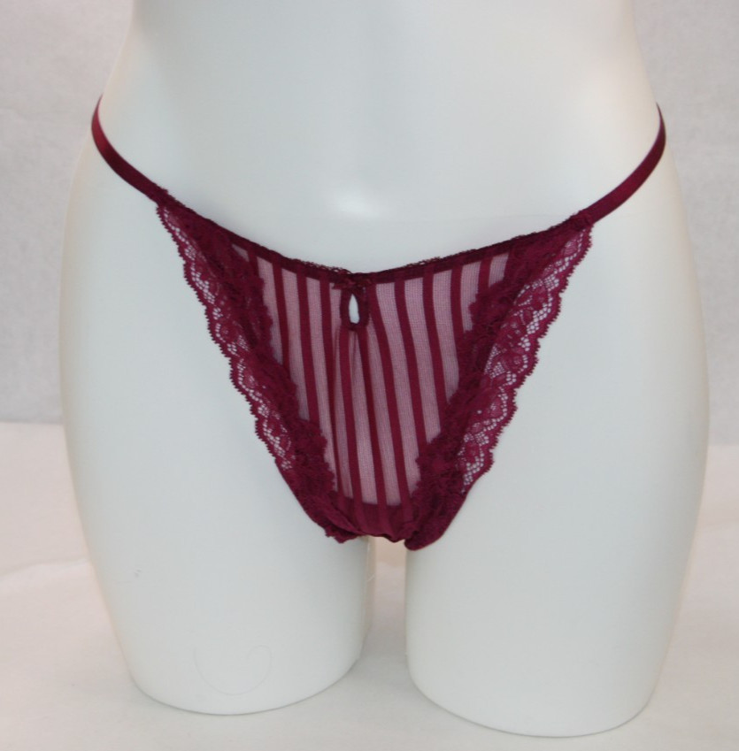 Victoria’s Secret The Lacie Lace Sheer Heritage String Thong Fresh Jam Sz L NEW