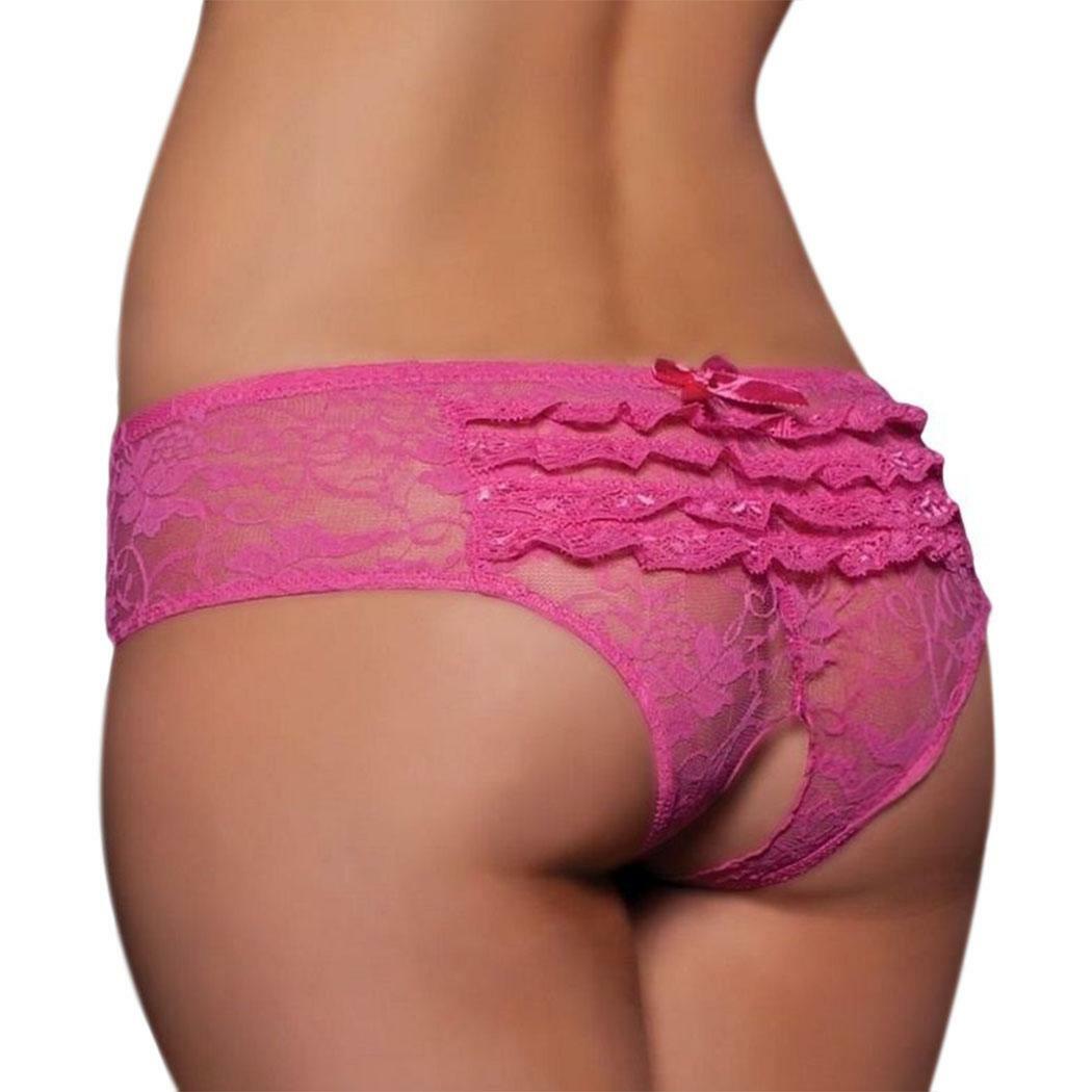 Floral Briefs Underwear Lingerie G-string Panties Women’s Crotchles Thongs Lace