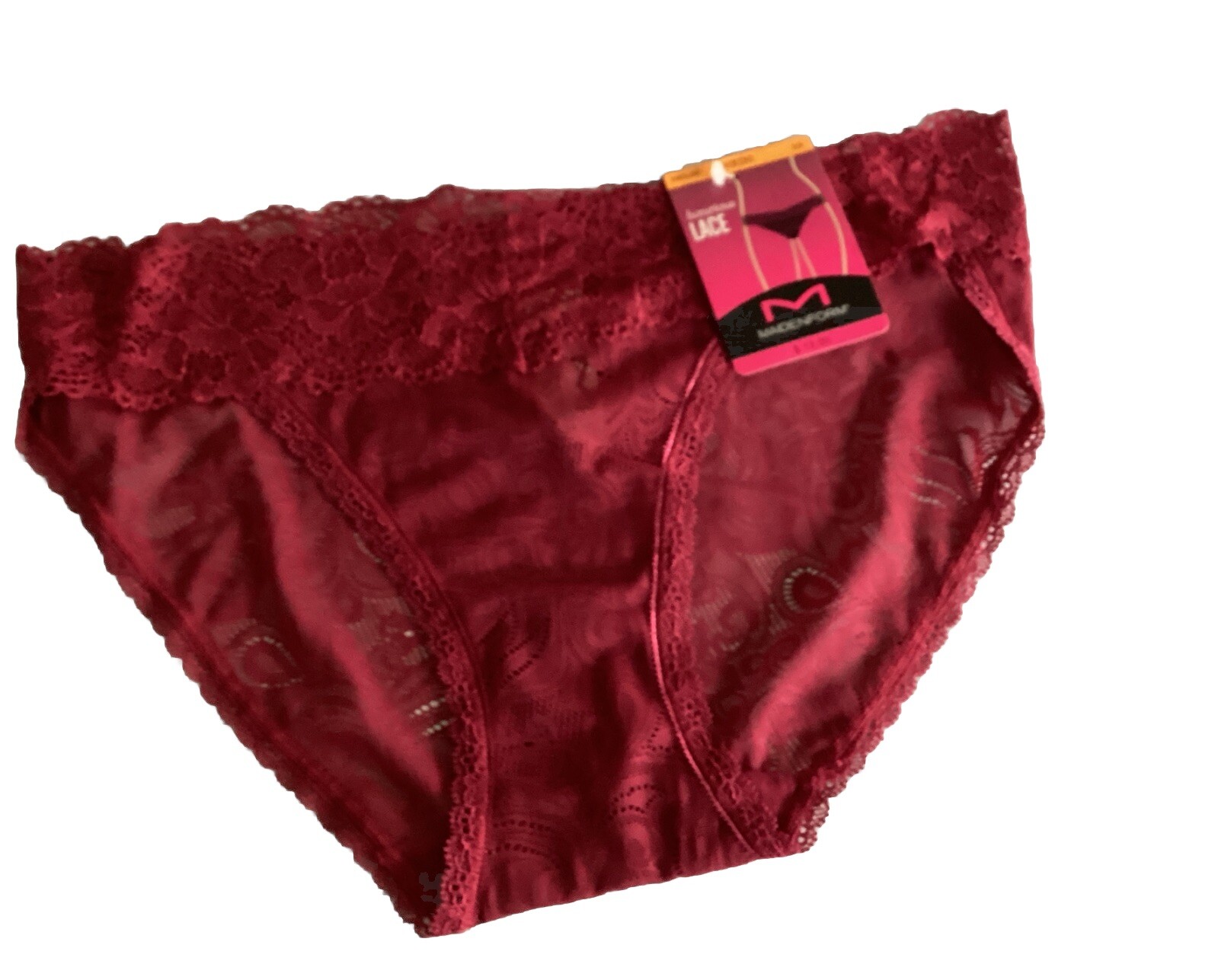 2pair Maidenform Luxurious Allover Lace Red Bikini Panty Small 5 Underwear NWT