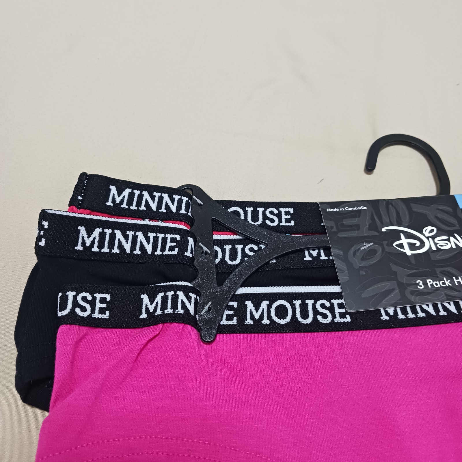 Minnie Mouse Disney Women’s 3 Pack Hipster Panty Size L Cotton stretch Fun