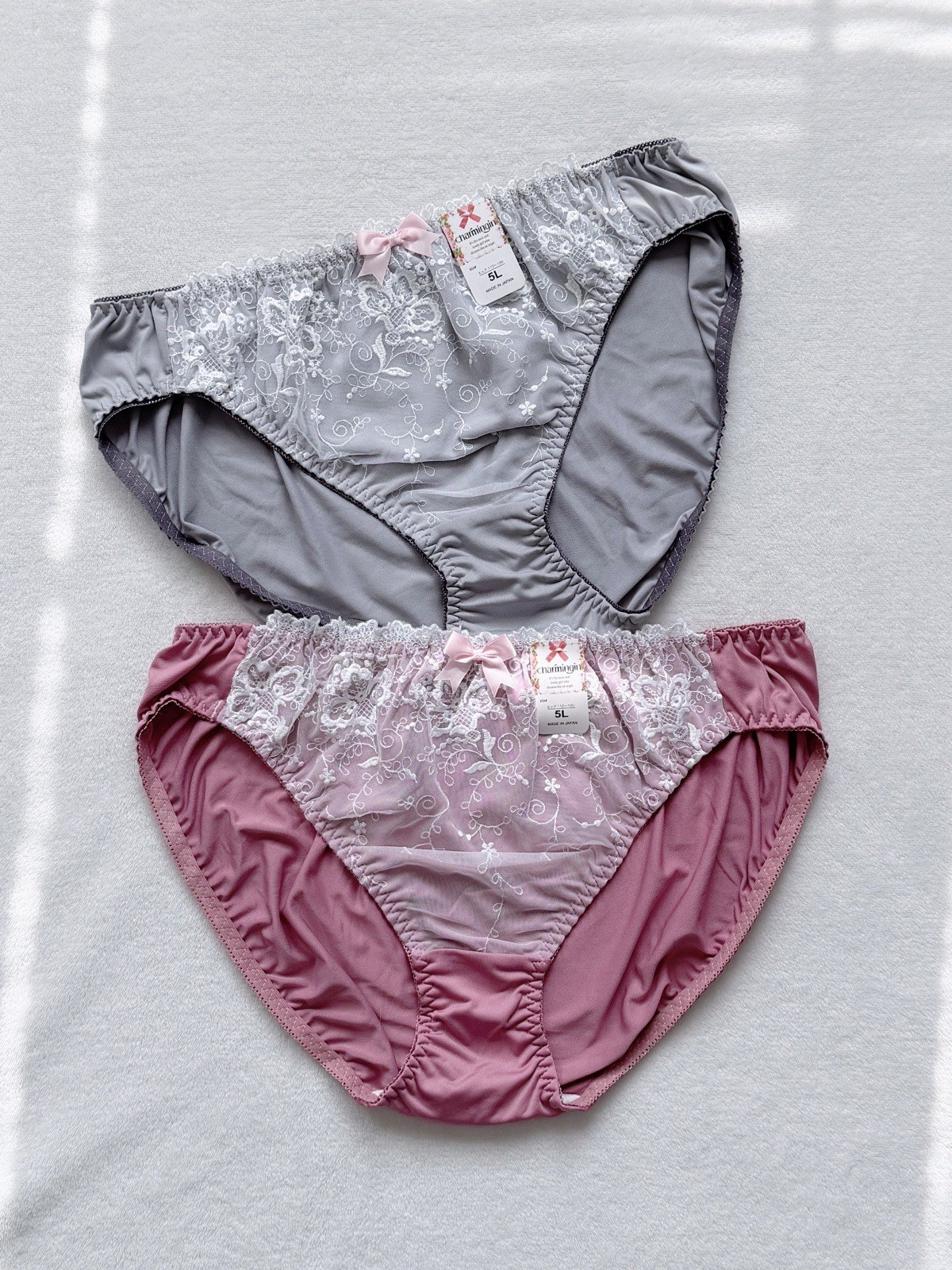 Set Of 2！US-XXL/JP-5L Japanese Classic High Elasticity Floral Embroidery Panties