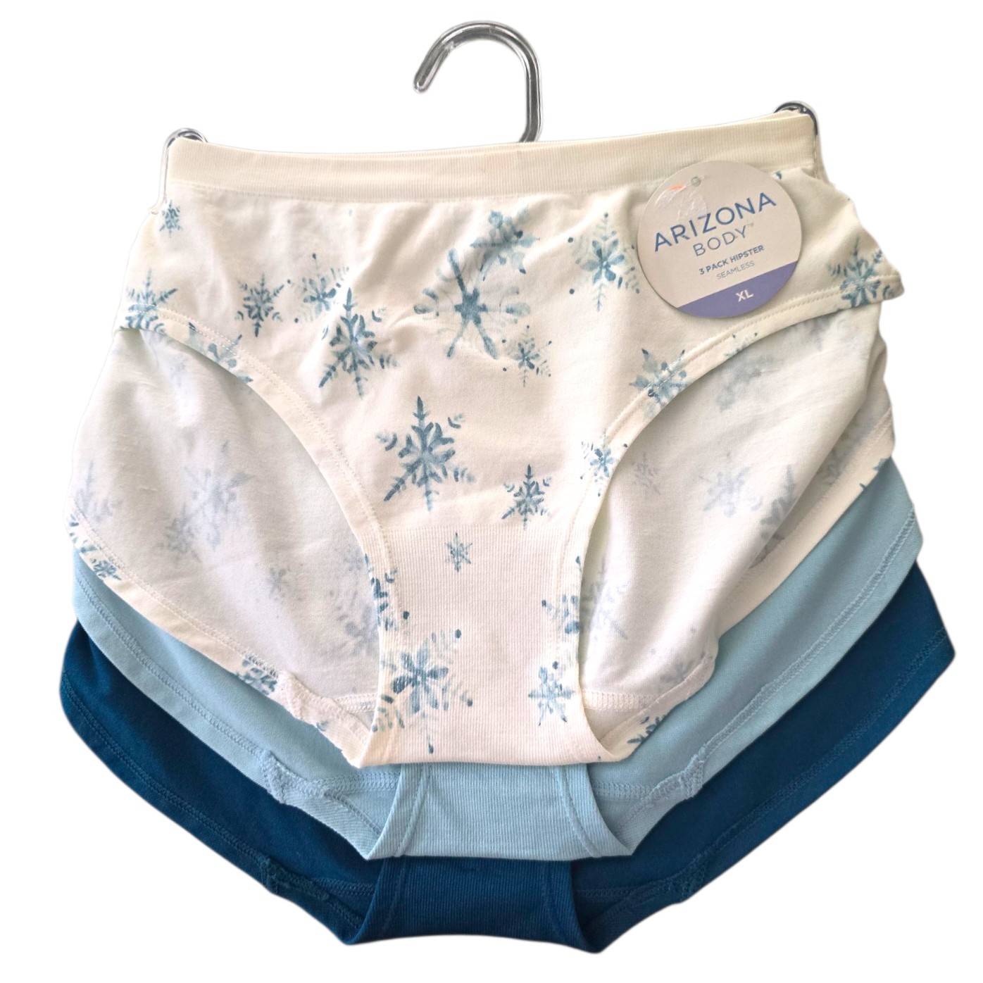 Arizona body Underwear Size XL 3-pack hipster seamless Teal Aqua Snow