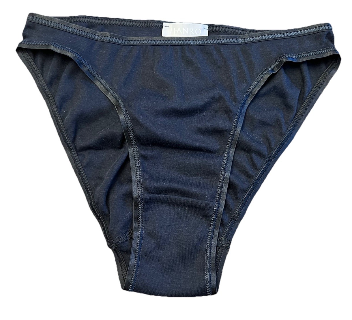 Hanro Cotton Seamless Hi Cut Briefs Black Style 1624 New Size XS, 2,4