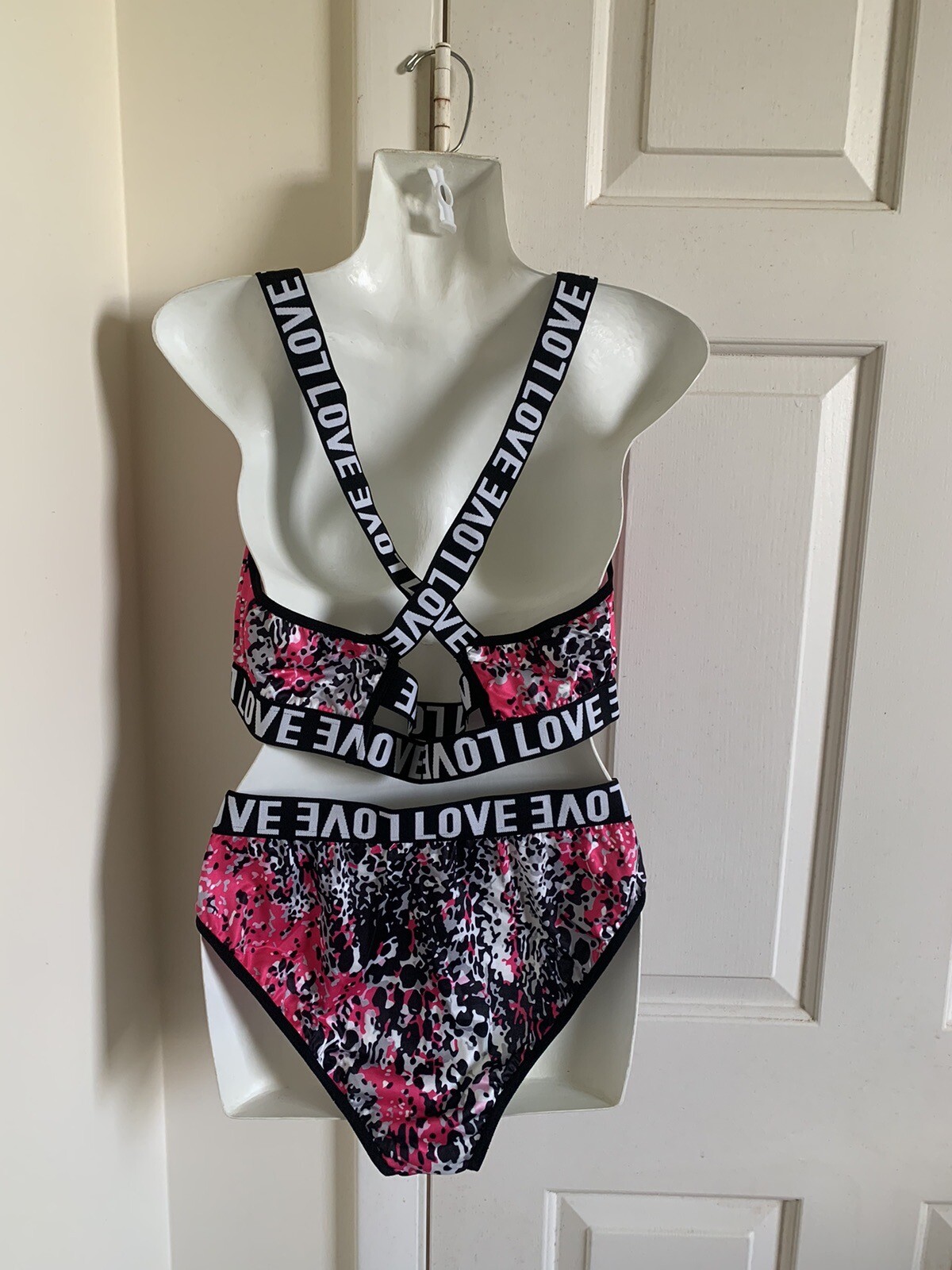 New Love bra underwear women’s size 1XL extra large pink set thin comfort light
