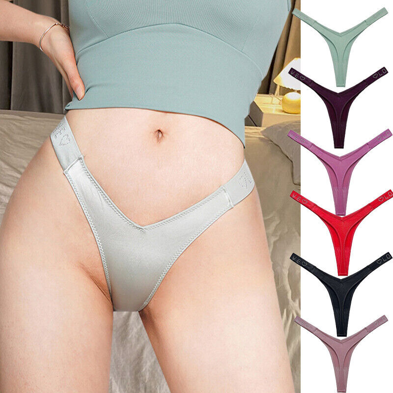 6 Packs Lot Womens High Cut Thongs G string Panties Bikinis Underwear Lingeries