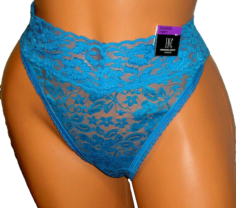 Panties Lingerie INC International Concepts Teal Lace Thong, XXL Adult Gift