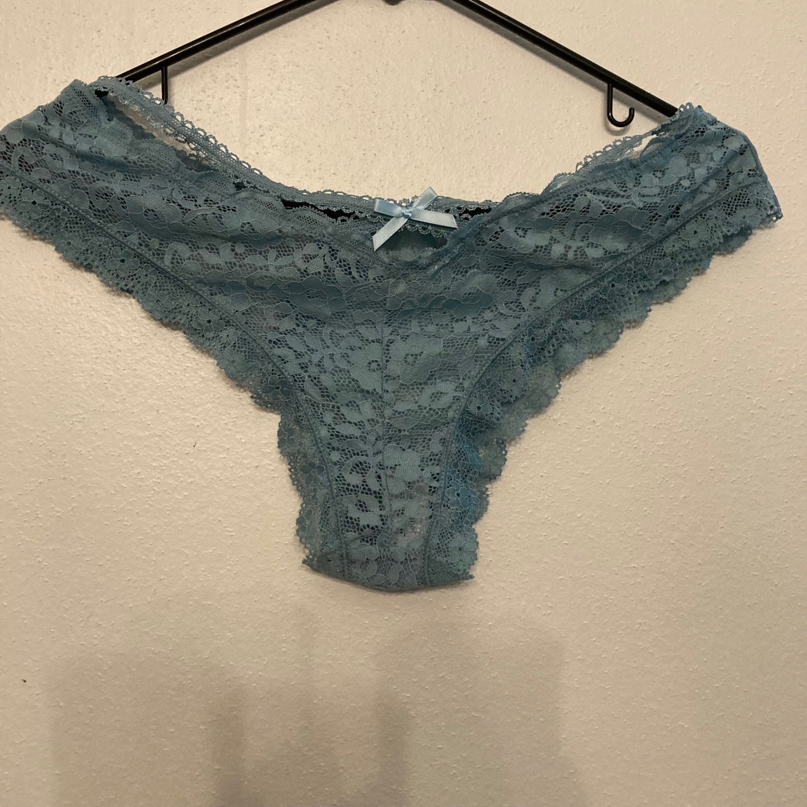 Unbranded Lace Panties Women XL-2XL Blue NEW Floral Bow Sexy Lingerie COQUETTE