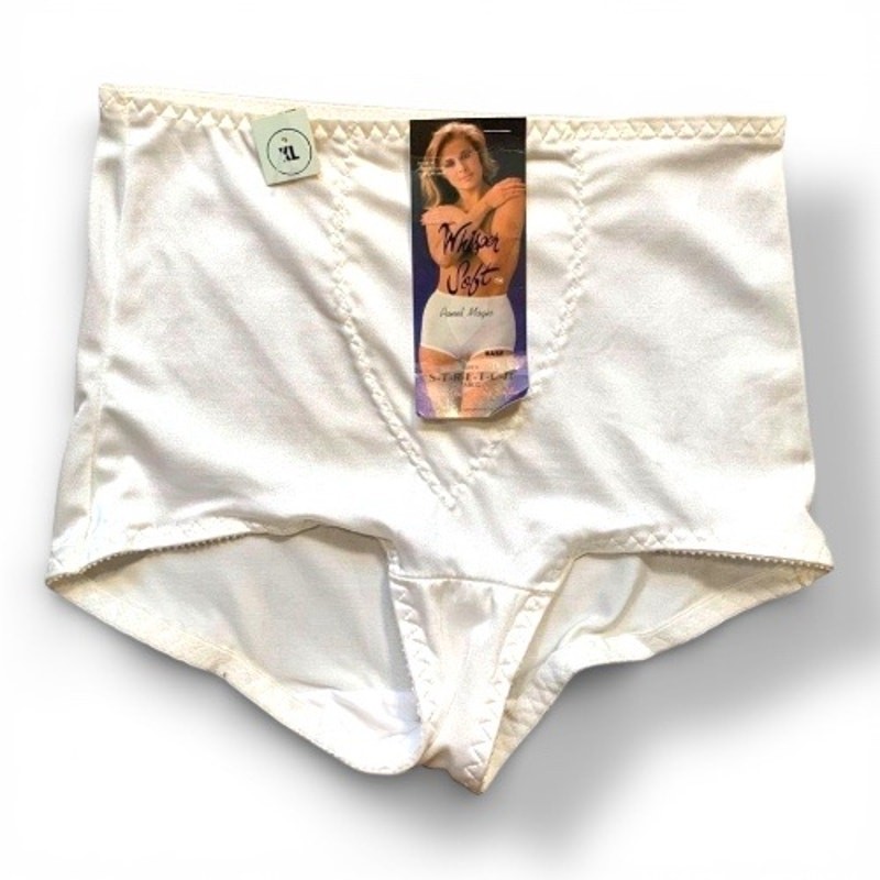 Vintage Whisper Soft White Nylon Lycra Tap Shorts Deadstock XL Retro Lingerie