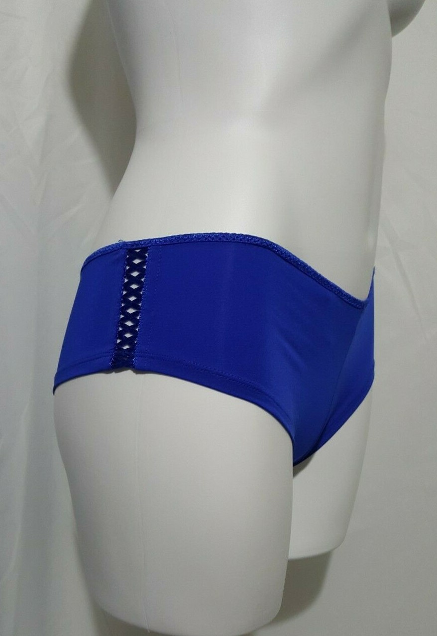 Vintage Fredericks of Hollywood Royal Heartbreaker Ribbon Boy Shorts Sz SM #2979
