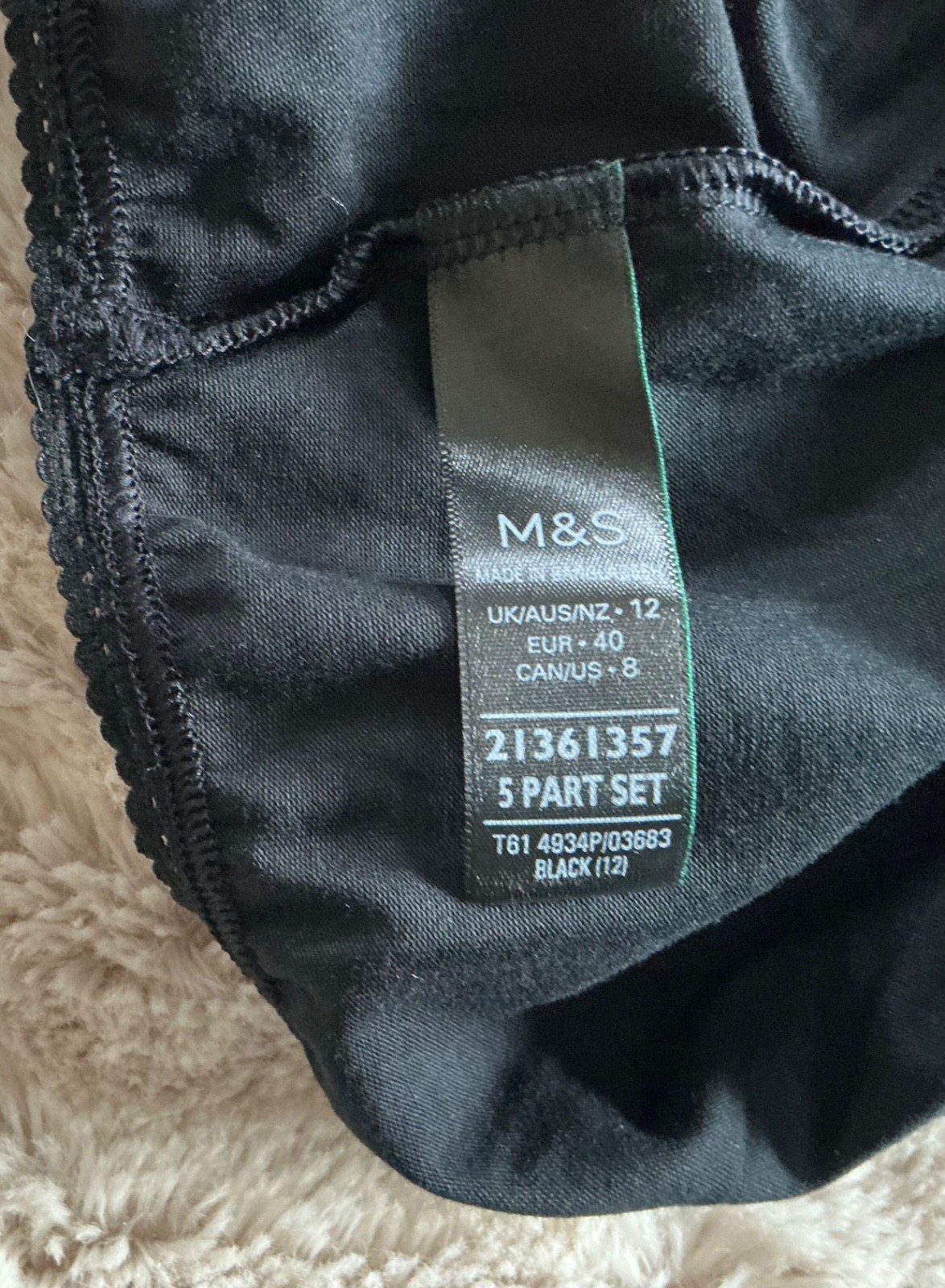 M & S FULL BRIEFS ~ SIZE 12 ~ BLACK ~ 95% COTTON 5% ELASTANE ~ NEW