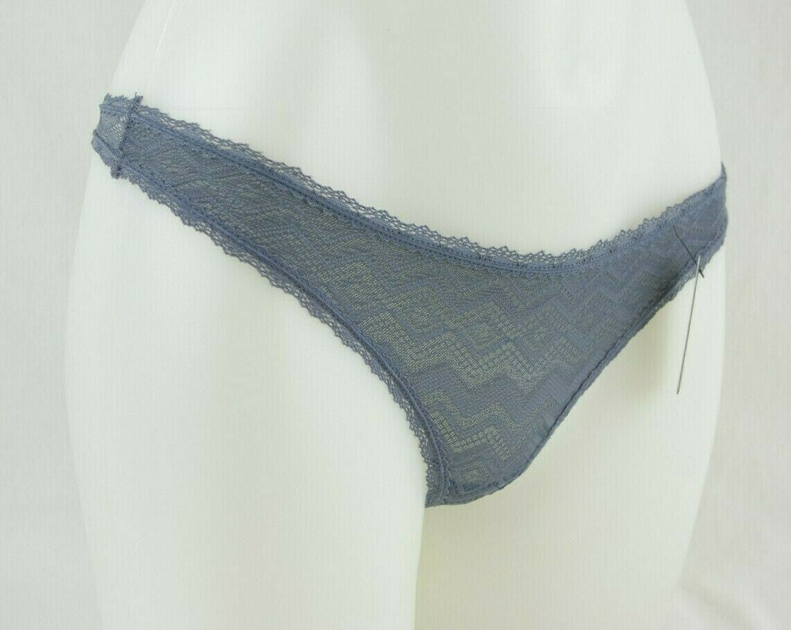 BootayBag Gray Lace Thong Bikini Panties Womens Size Small Nylon Blend Brand New