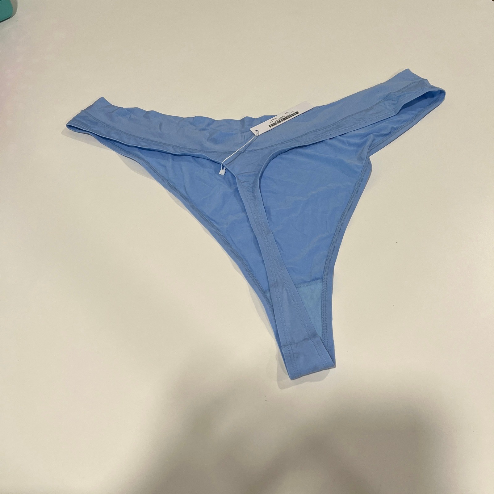 CUUP The Highwaist Thong Panty Underwear Lingerie Womens Blue Plus Size 3X NWT