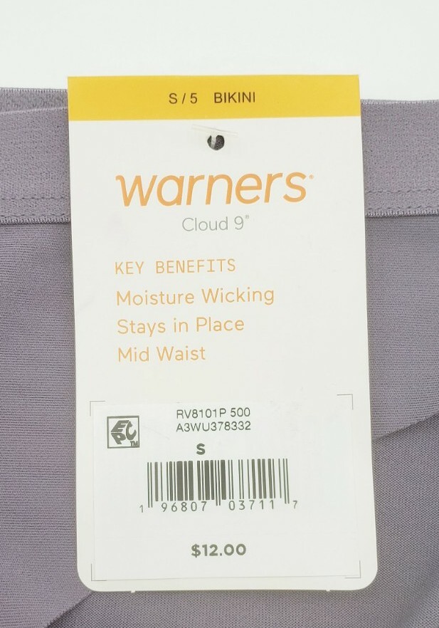 Warner’s Cloud 9 Bikini Panty Size S/5 Smooth Look Polyester Blend 2-Pair New