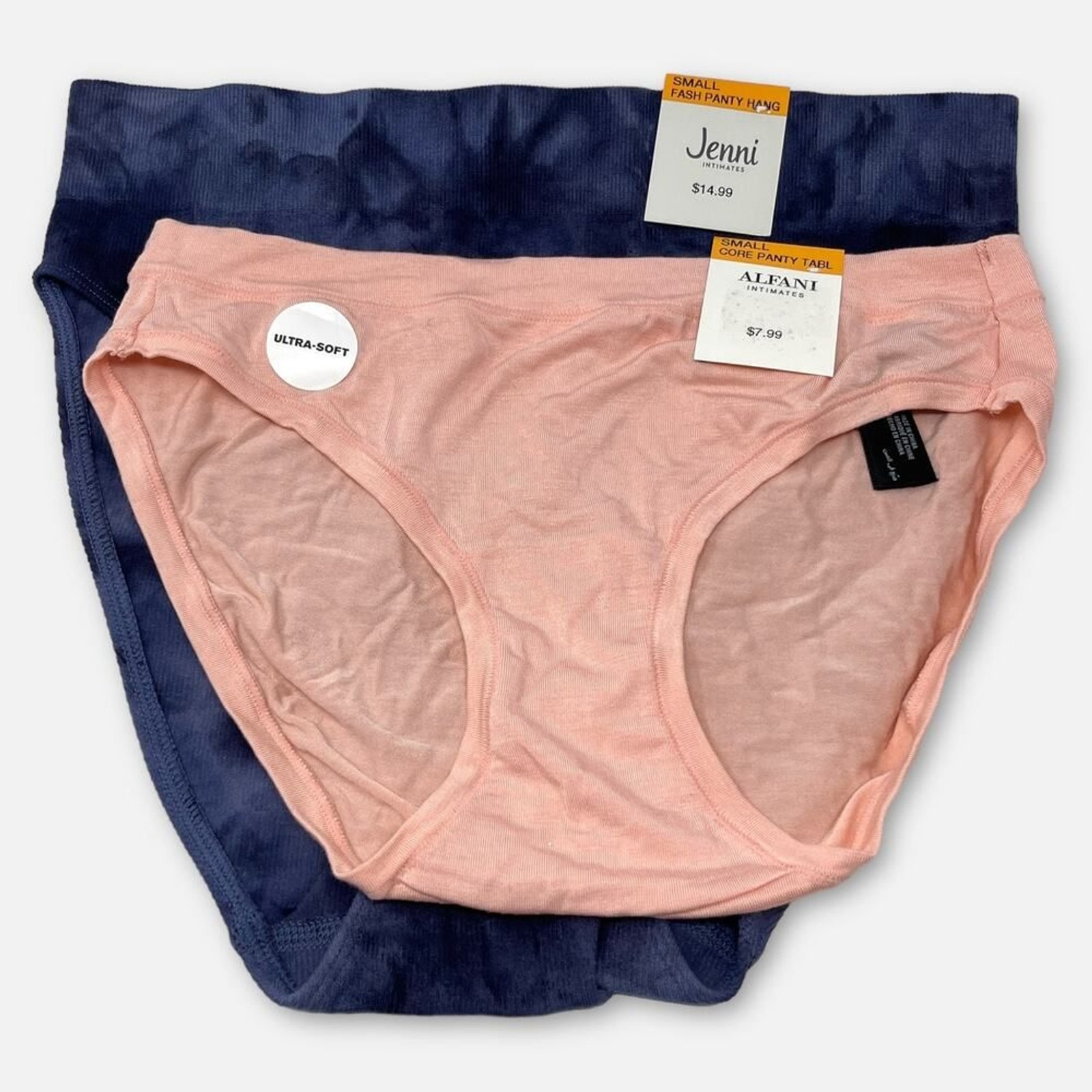 Jenni, Alfani NWT Women’s 2 Pack Bundle Panties Mixed Styles SZ S Pink, Navy
