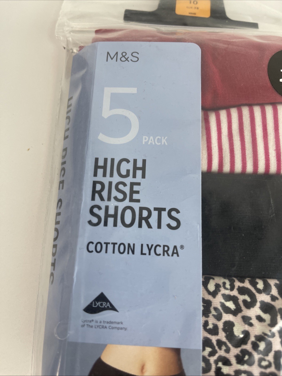 Size 10 M&S Ladies 5 Pack Cotton Lycra High Rise Midi Knickers Underwear T4002