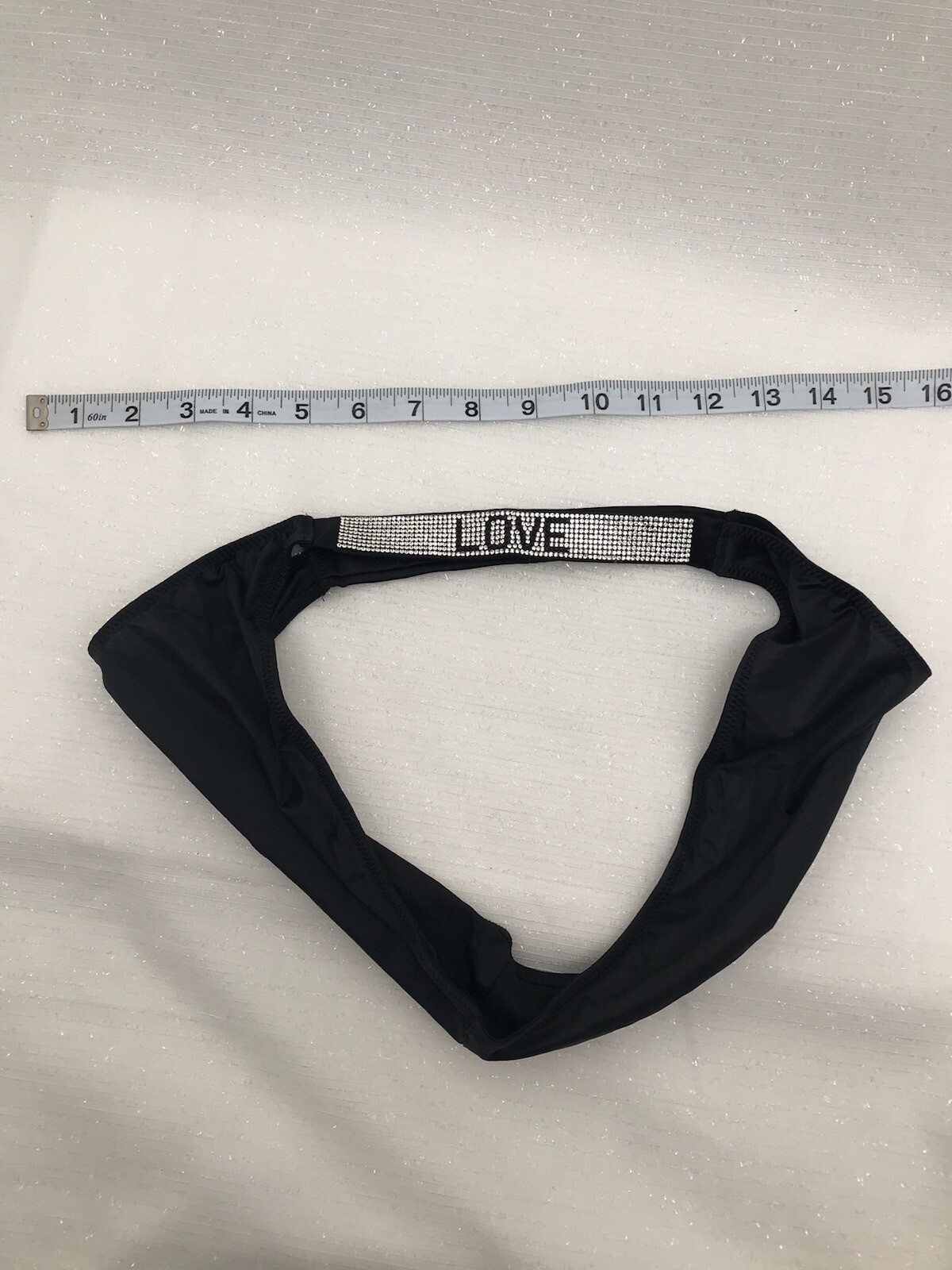 Victorias Secret EXTRA LARGE Very Sexy Rhinestone Bling Brazilian Panty XL BLACK
