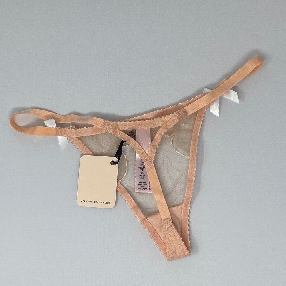 Agent Provocateur Lorna Nude White Thong AP3 Medium NWT