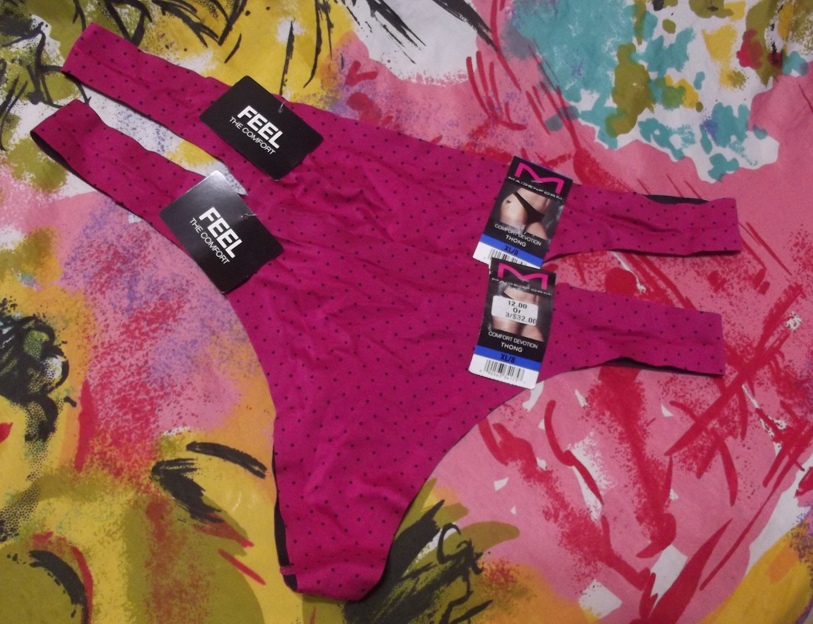 2 NEW MAIDENFORM COMFORT DEVOTION 40149 0D0 NO VPL MF THONG PANTIES XL/8