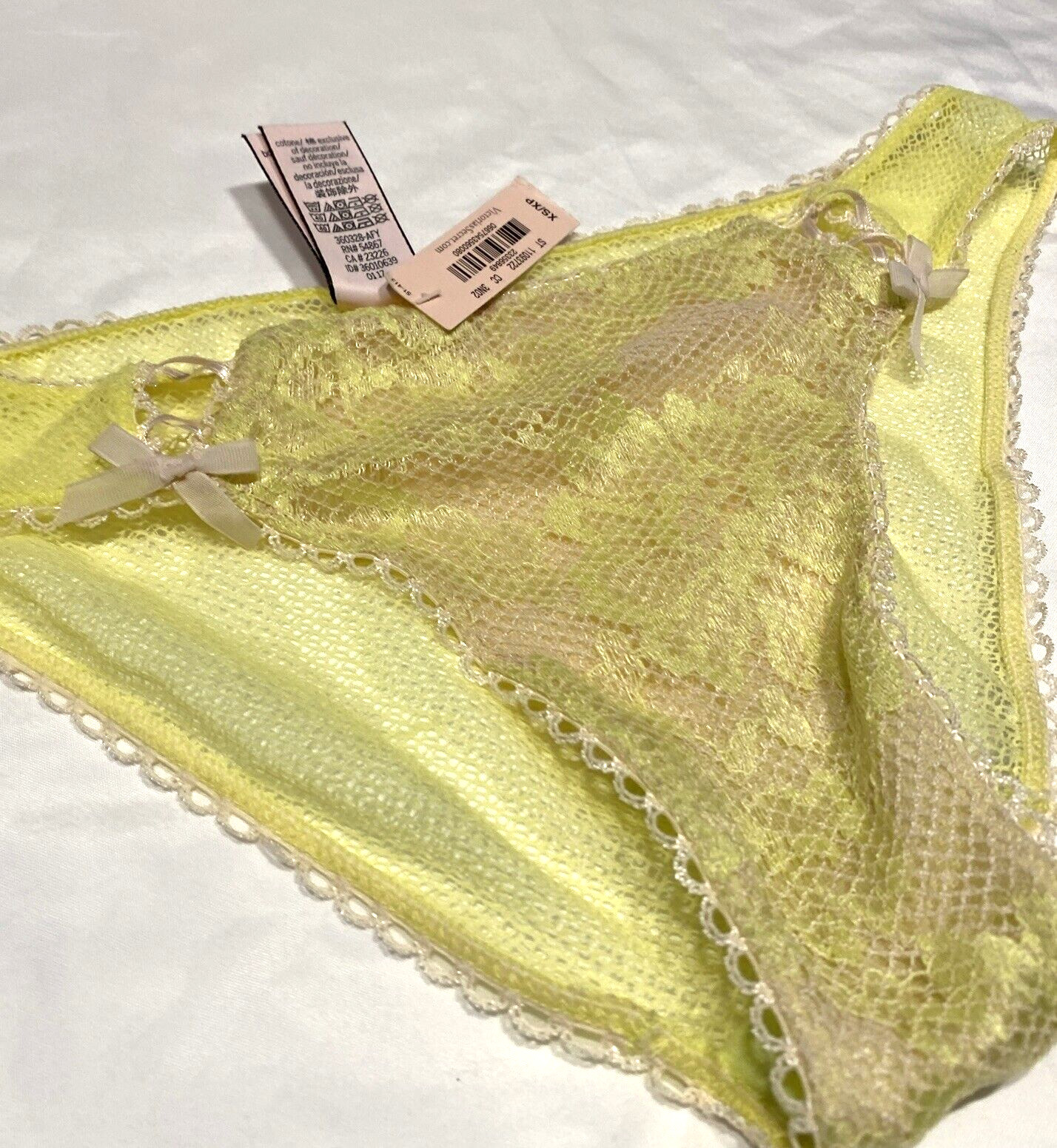Victorias Secret Dream Angels Cheekini Tanga Yellow Sexy Panties Size XS NWT
