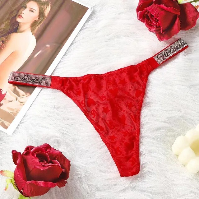 Thong Strings Secret Very Sexy 🤍 ❤️🖤🩷 Shine Strap Knickers S,M,L/1pc