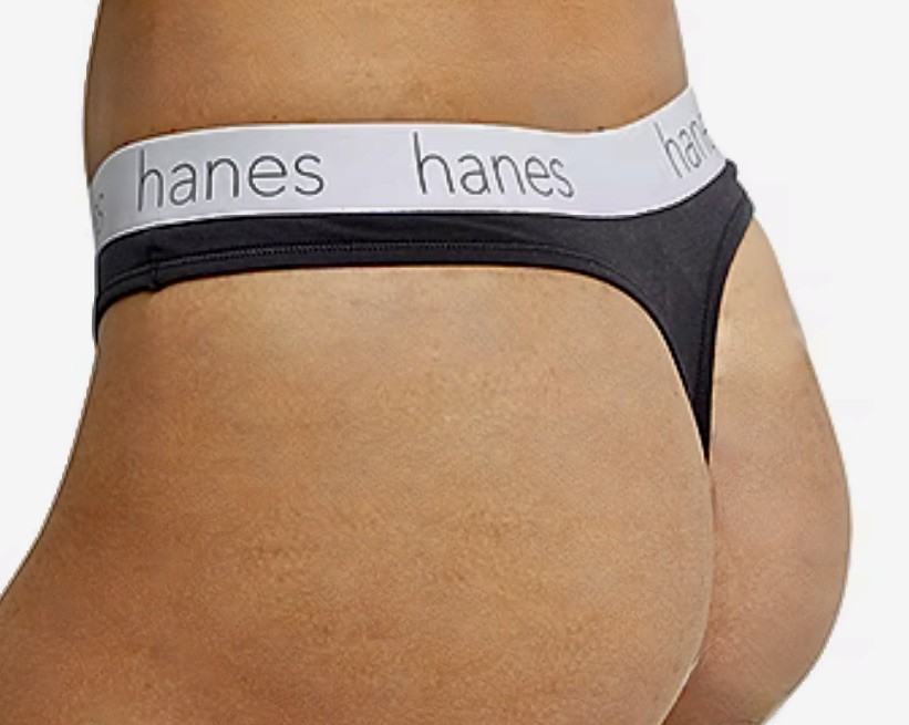 HANES 3 Pk Ultimate Stretch Cotton Red White Thong Panty Womens S M L XL 8 2XL 9