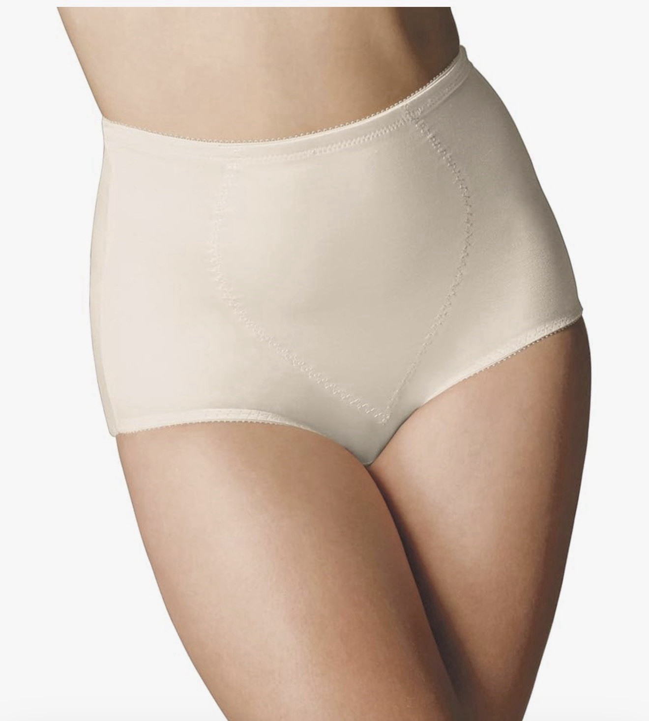 Bali X710 Jacquard Tummy Panel Shaping Brief Panty – 2 Pack Size Medium Beige