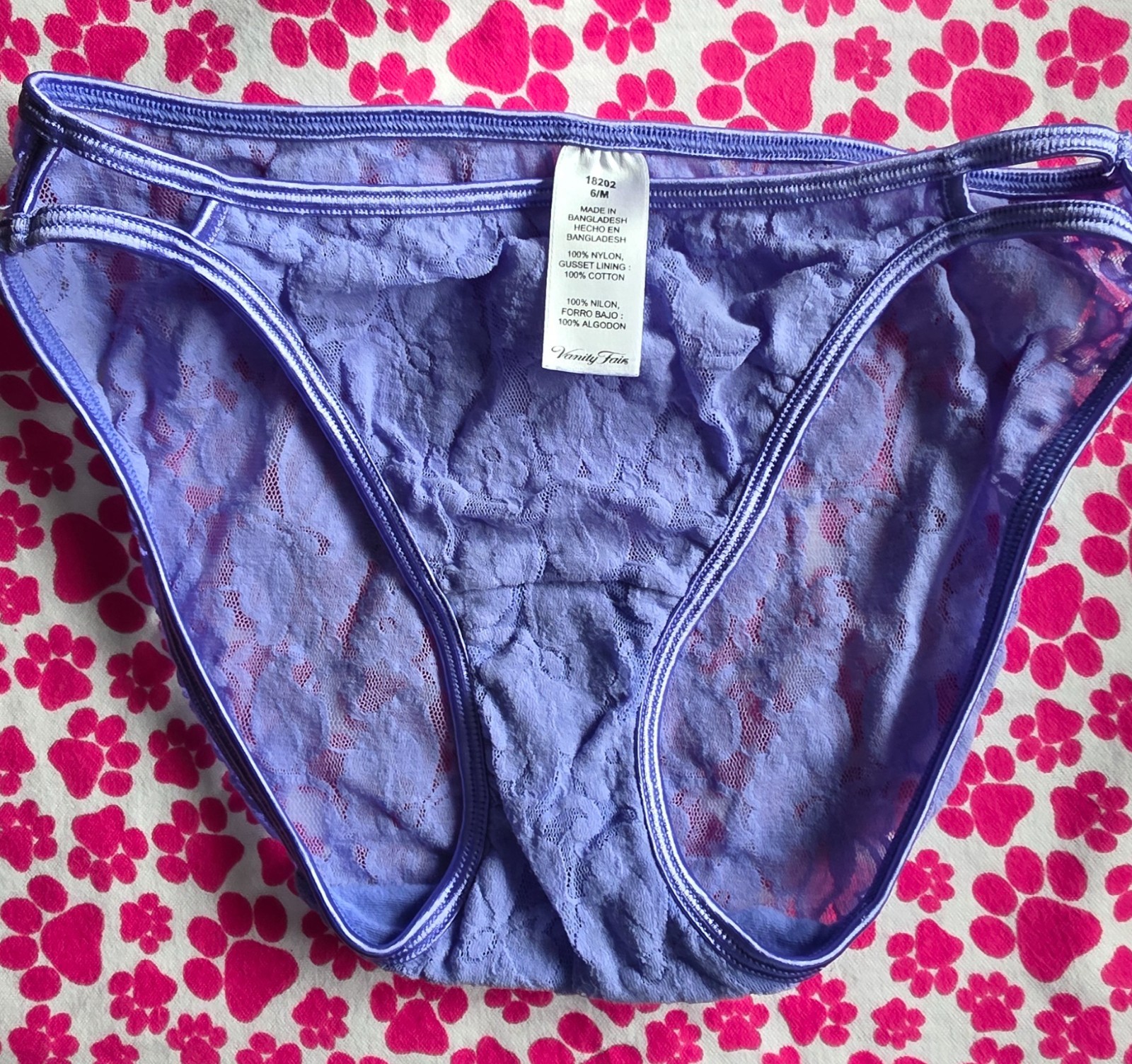 Vanity Fair Illumination Helenca Double String Lace Stretch Panties Size 6 7