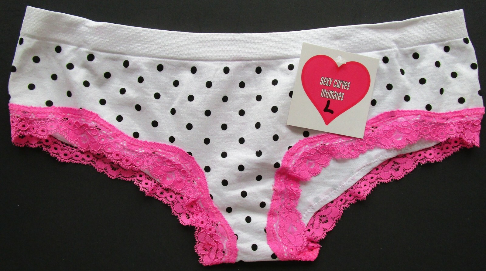 Sexy Curves Intimates Nylon Blend Lace Trimmed Hipster Pantie Size Large NWT