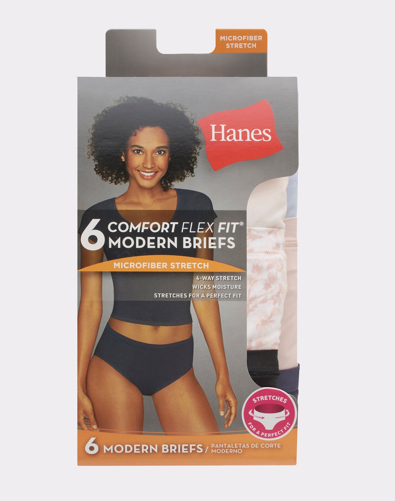 Hanes Modern Brief 6-Pack Comfort Flex Fit Microfiber Stretch No ride up Wicking