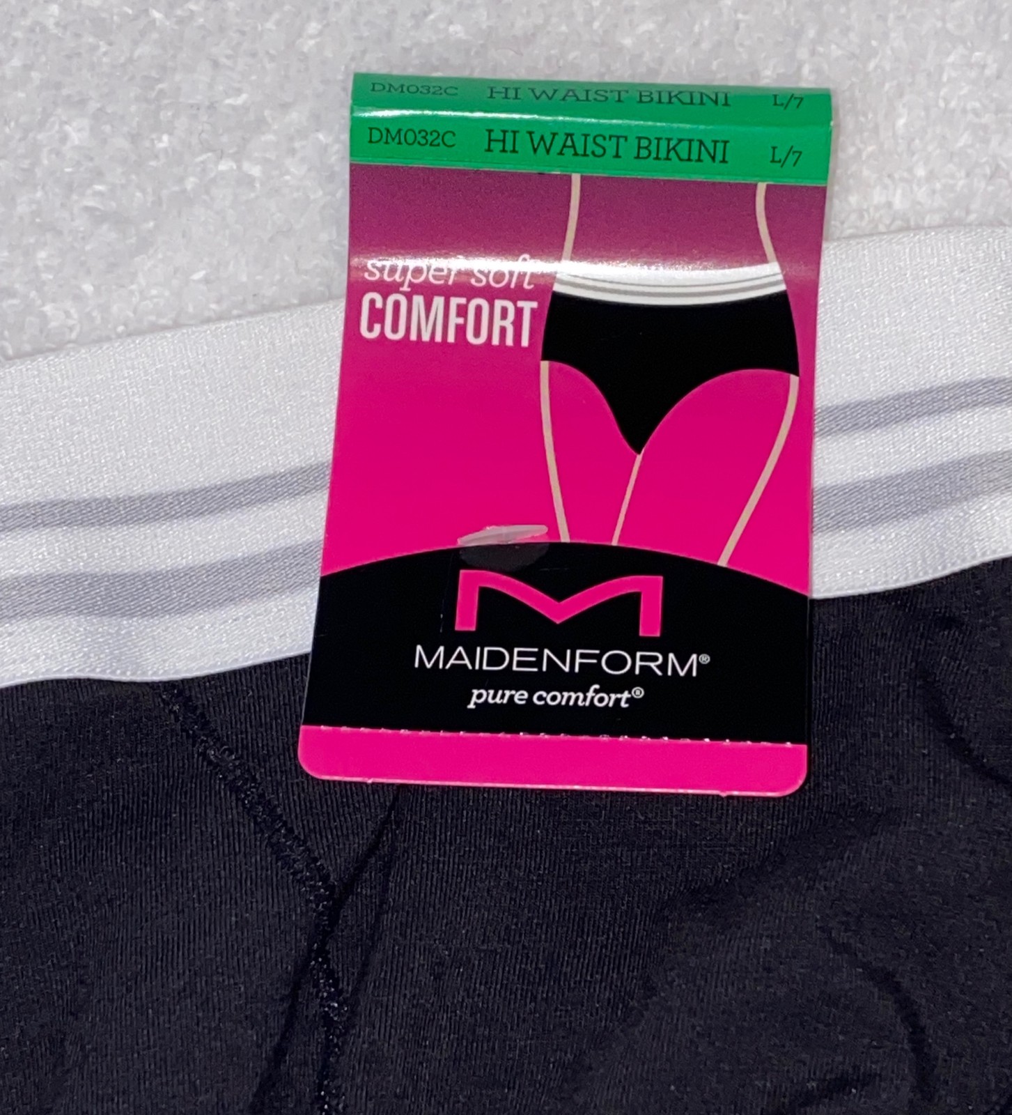MAIDENFORM Super Soft Cotton Stretch Hi Waist Black Bikini Panty Womens Sz S M L