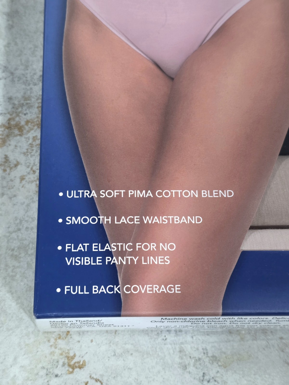 Felina 6-pack Pima Cotton Hi-Cut Lace Trim Brief Panties 7621 Multicolor Women’s