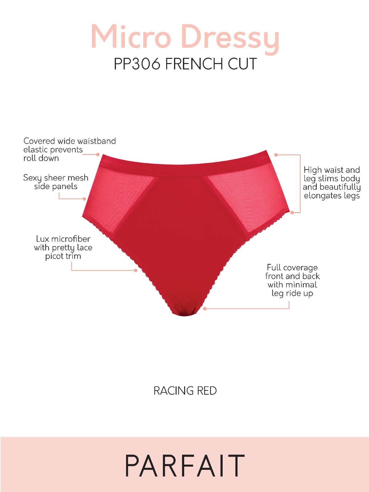 PARFAIT PP505 Bonded Hipster Panty – Racing Red