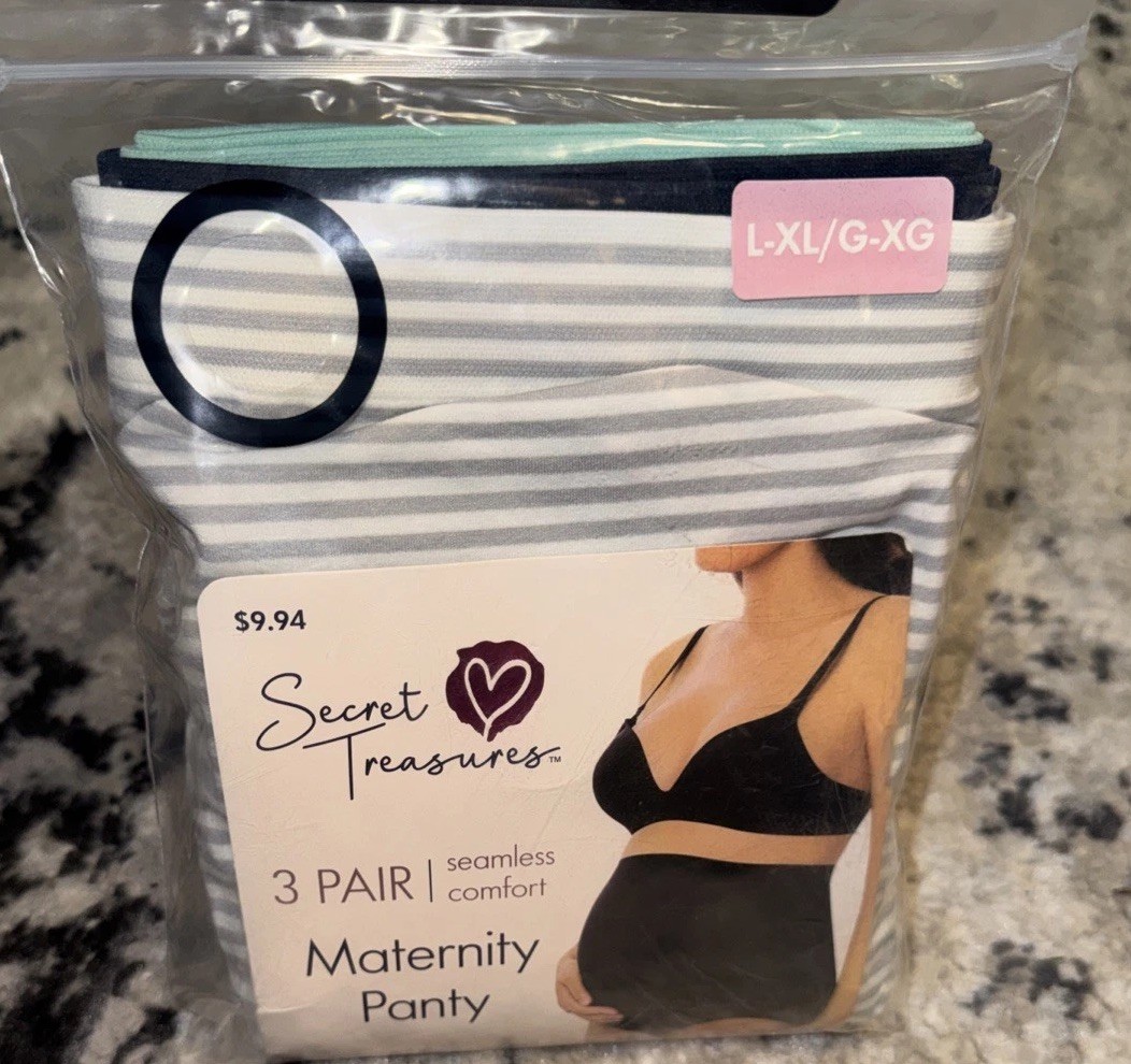 Maternity Panties Sz L/XL Large / X-Large Over the Belly 3 Pack Multi Soft New