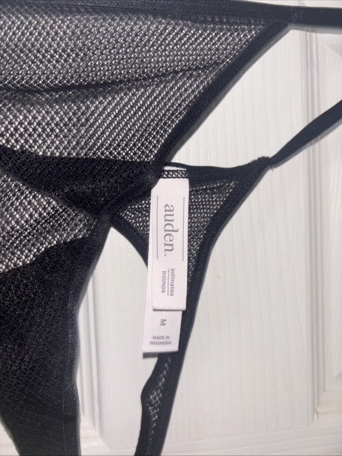 Auden Women’s Lace String Thong – Black Medium